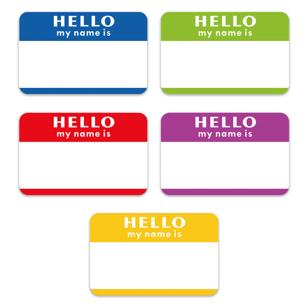 5 Colors (Hello My Name Is) Nameplate Stickers 300 Labels For Personal Organisers