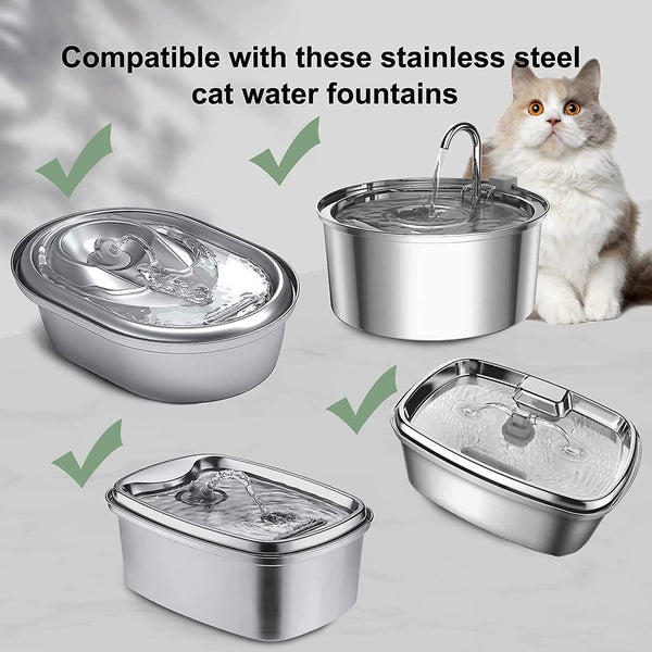 Water Fountain Filter Set Of 16 Compatible With Catit Stainless Steel Pet Includes 8 Replacement Filters And Sponges Dog Fountains