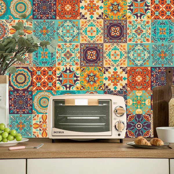 Waterproof Tile Stickers For Kitchen Furniture Table 15X15cm 24 Pcs Wall Stickers