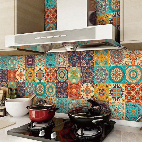 Waterproof Tile Stickers For Kitchen Furniture Table 15X15cm 24 Pcs Wall Stickers