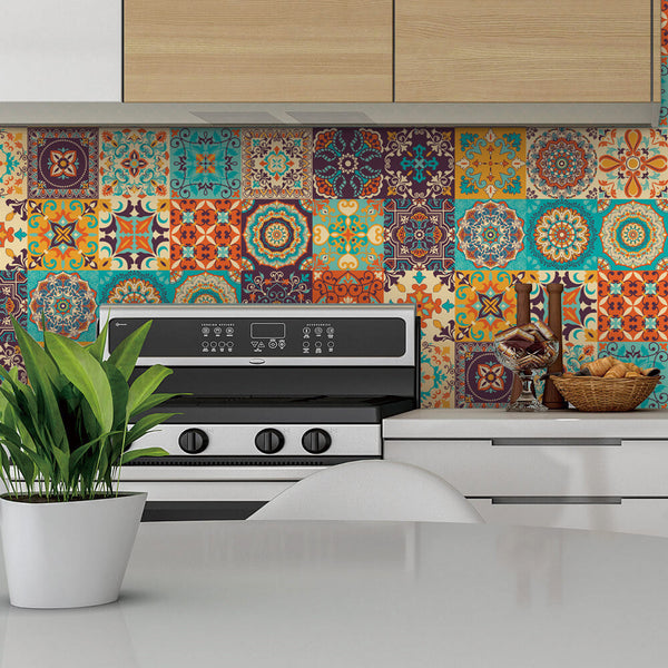 Waterproof Tile Stickers For Kitchen Furniture Table 15X15cm 24 Pcs Wall Stickers