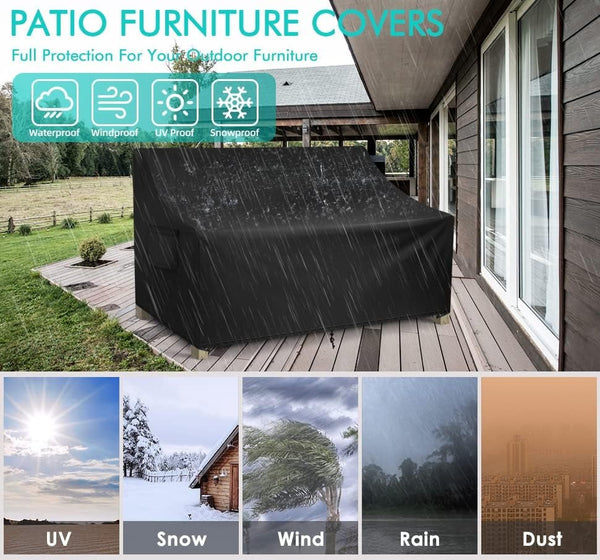Sofa Cover Waterproof 4 Seater Outdoor Heavy Duty Deep Lounge Large Garden Furniture With Air Vent Slipcovers