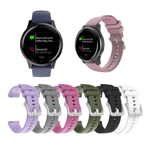 Garmin Venu Sq Vivoactive 3 4 Forerunner 245 Compatible Watch Band 20Mm 22Mm Checkered Soft Silicone Strap Army Green Watch Bands