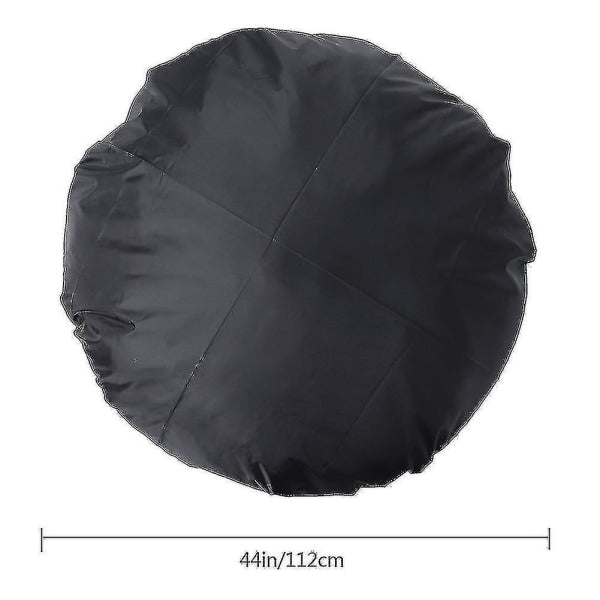 Outdoor Round Fire Pit Cover 112Cm Waterproof Black Compatible With Patio Fire Pits