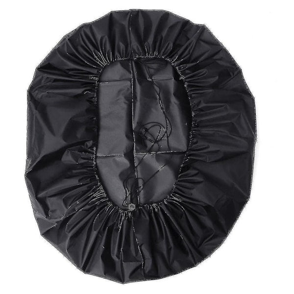 Outdoor Round Fire Pit Cover 112Cm Waterproof Black Compatible With Patio Fire Pits