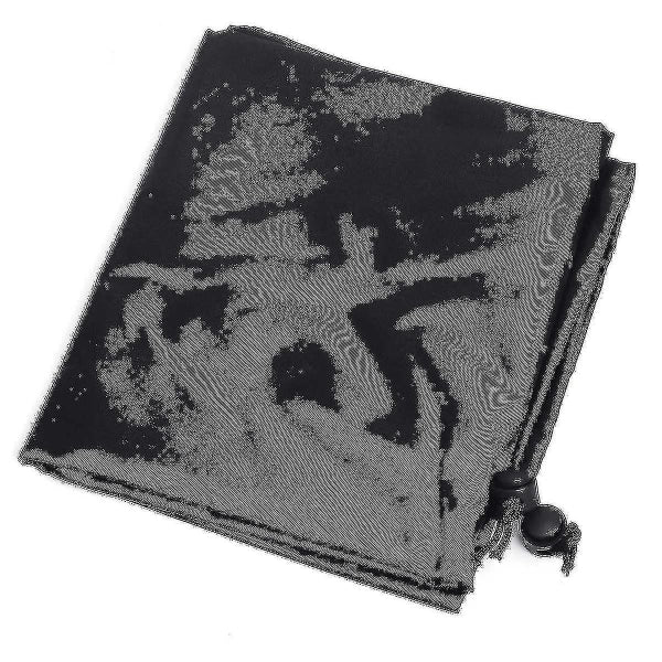 Outdoor Round Fire Pit Cover 112Cm Waterproof Black Compatible With Patio Fire Pits