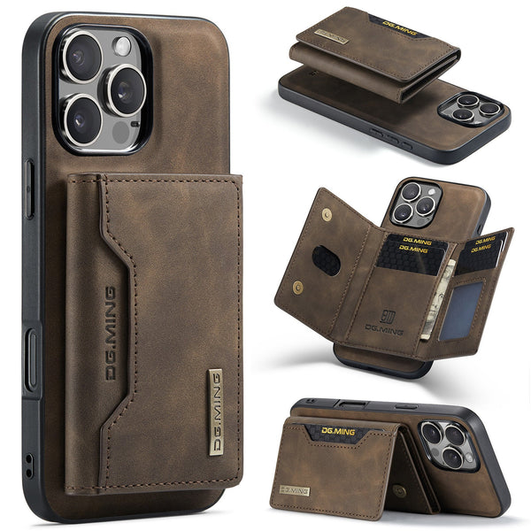 Magnetic Iphone 16 Pro Case With Card Pocket Compatible Coffee Color Cases Covers & Skins