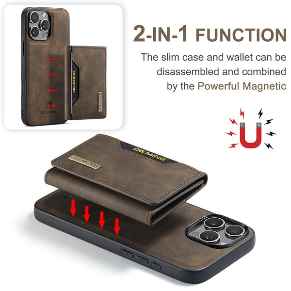 Magnetic Iphone 16 Pro Case With Card Pocket Compatible Coffee Color Cases Covers & Skins