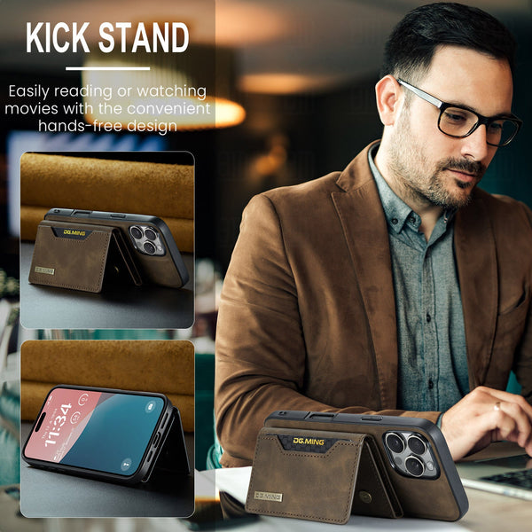 Magnetic Iphone 16 Pro Case With Card Pocket Compatible Coffee Color Cases Covers & Skins
