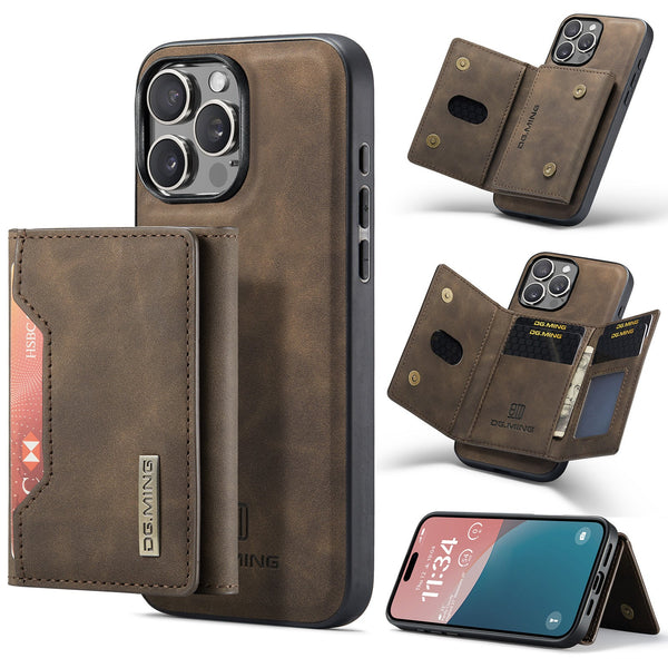 Magnetic Iphone 16 Pro Case With Card Pocket Compatible Coffee Color Cases Covers & Skins