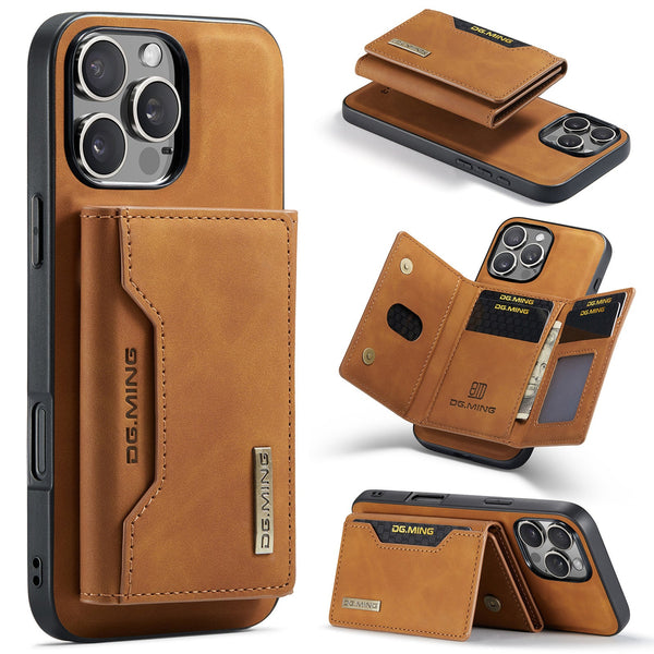 Magnetic Iphone 16 Pro Case With Card Pocket Compatible Coffee Color Cases Covers & Skins