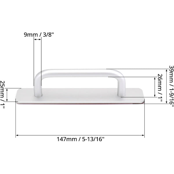 2Pcs Self Adhesive Aluminum Alloy Door Handle Push Pull Sliding Without Drilling For Gate Cabinet Toilet 150 X 25Mm Other Door Hardware