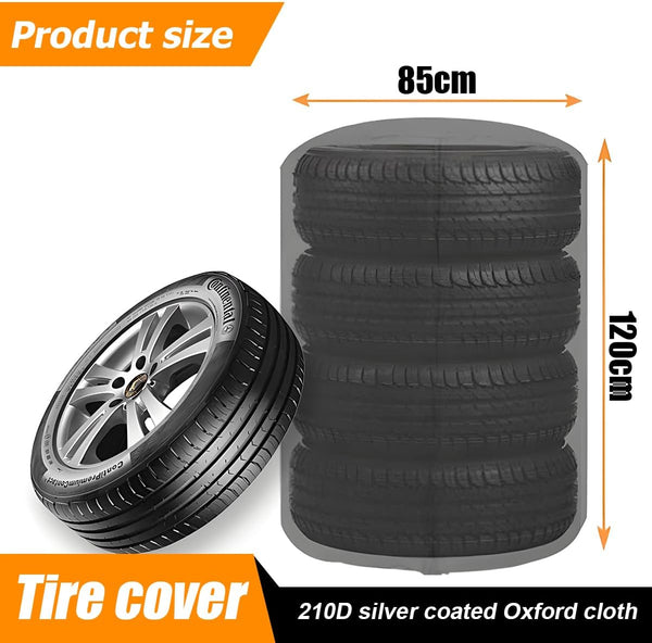 Tire Storage Cover Universal For 4 Tires Car Spare Bag Case Protection Silver Tyre Accessories