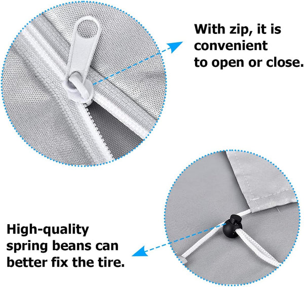 Tire Storage Cover Universal For 4 Tires Car Spare Bag Case Protection Silver Tyre Accessories