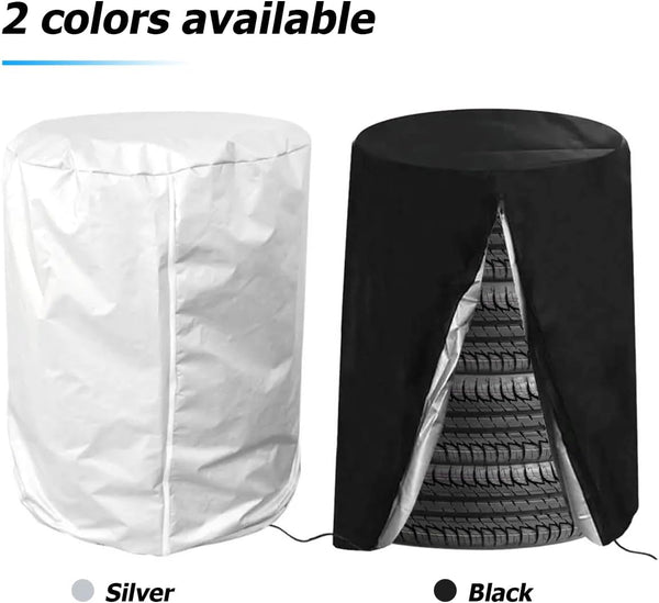 Tire Storage Cover Universal For 4 Tires Car Spare Bag Case Protection Silver Tyre Accessories