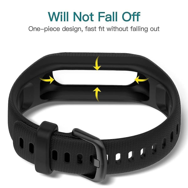 Compatible With Garmin Vivosmart 5 Wristbands 3Pcs Soft Silicone Replacement Sports Bands In Black White Blue Watch Bands