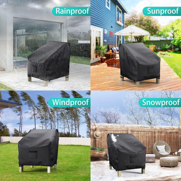 Garden Furniture Covers Waterproof 2 Pack Lawn Mower Chair 600D Heavy Duty Oxford Fabric Large For Lounge Chairs With Deep Seat Outdoor Furniture Cove