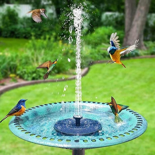 Solar Fountain 16Cm Black Water Pump With Panel Compatible Garden Decor Fountains