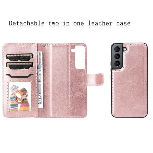 Compatible Withsamsung S22 Magnetic 2 In 1 Phone Case Wallet Pink Gold Cases Covers & Skins