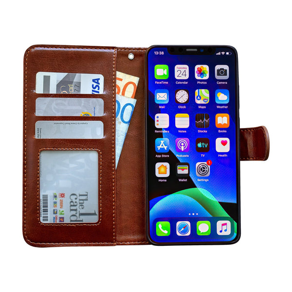 Iphone 12 Leather Case Protection Black Compatible With Cases Covers & Skins