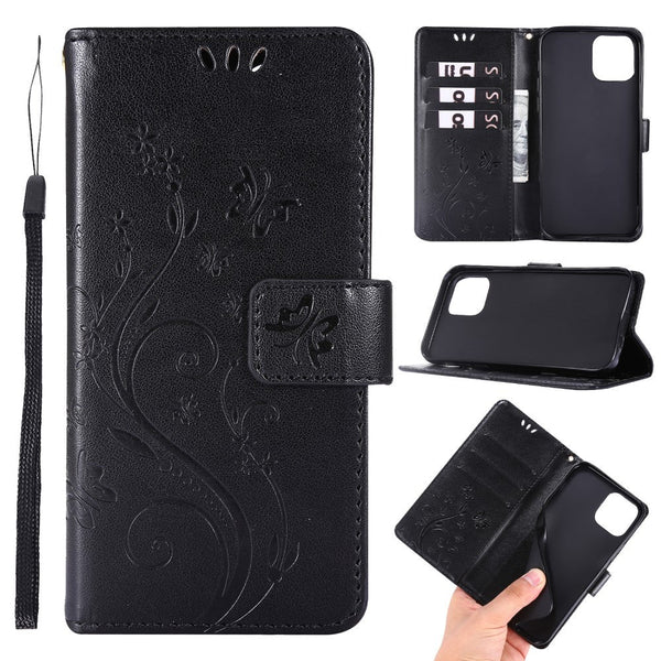 Iphone 12 / Pro Floral Case Black Compatible With Cases Covers & Skins