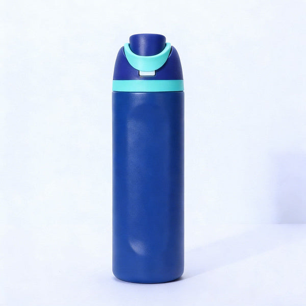 Insulated Stainless Steel Water Bottle With Strawblue & 24 Oz Bpa Free For Travel Sports Outdoors Water Bottles