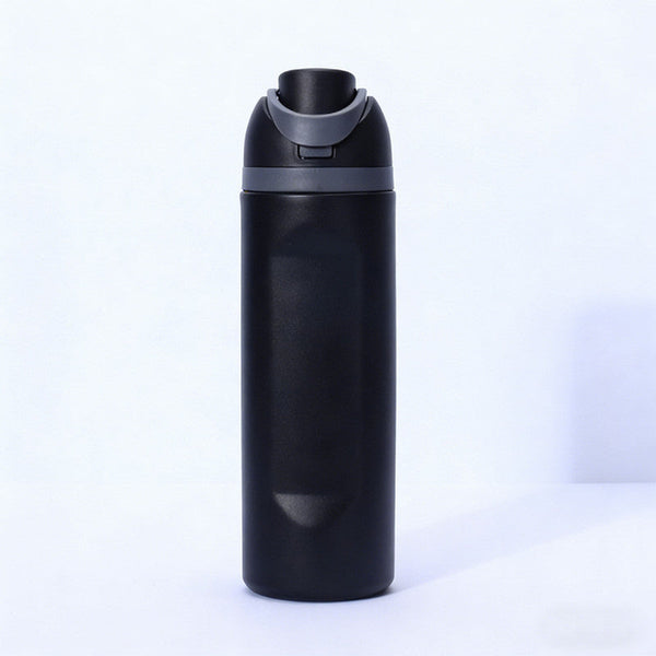 Insulated Stainless Steel Water Bottle With Strawblack & 24 Oz Bpa Free For Travel Sports Outdoors Water Bottles