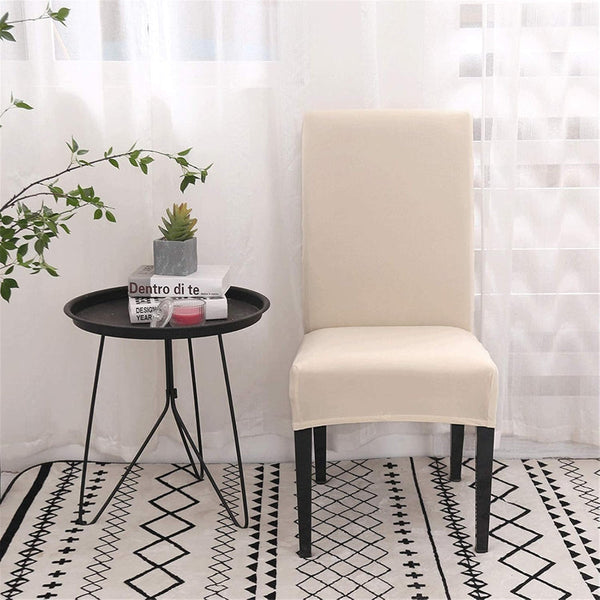Washable Stretch Chair Covers Set Of 4 Beige For Dining Room Slipcovers