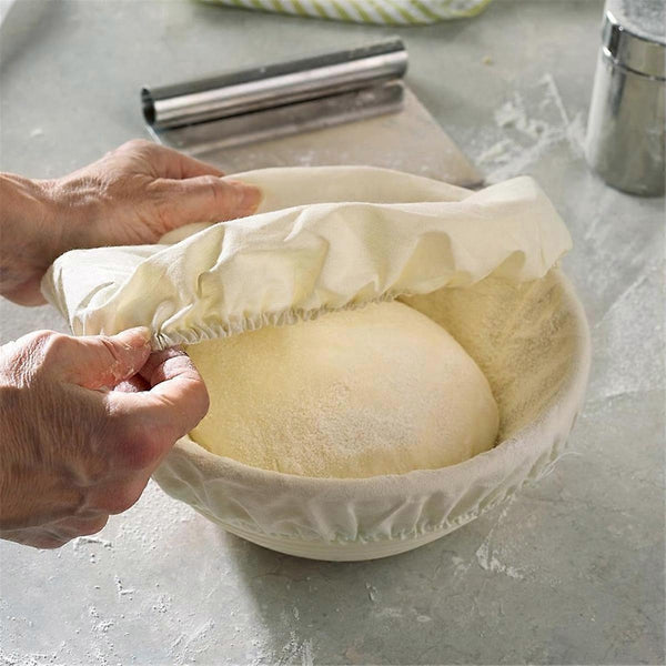 Handmade Rattan Bread Proofing Basket 23Cm Diameter White Bread Bins