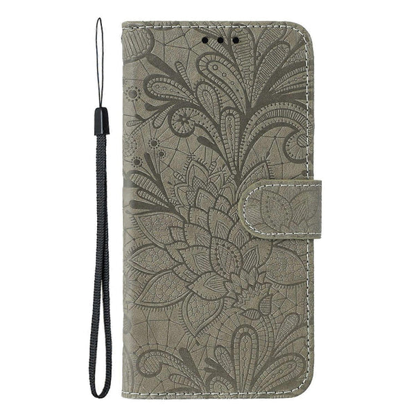 Compatible With Apple Iphone 16E Lace Flowers Pu Leather Flip Wallet Case Cases Covers & Skins