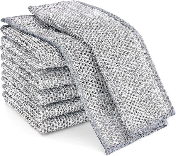 6 Pack Multifunctional Double Layer Steel Wire Dish Cloths Tea Towels & Dishcloths