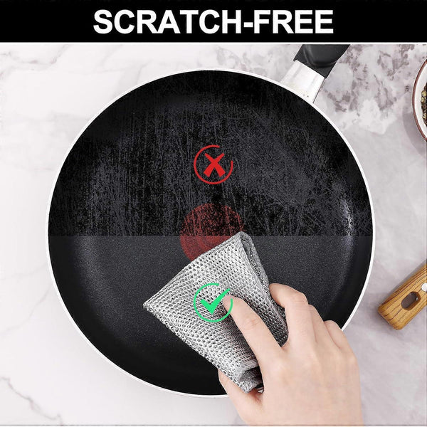 6 Pack Multifunctional Double Layer Steel Wire Dish Cloths Tea Towels & Dishcloths