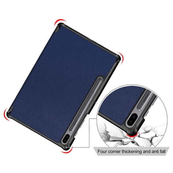 Compatible With Samsung Galaxy Tab S6 Leather Case Three Flaps Protective Cover Cases Covers & Skins