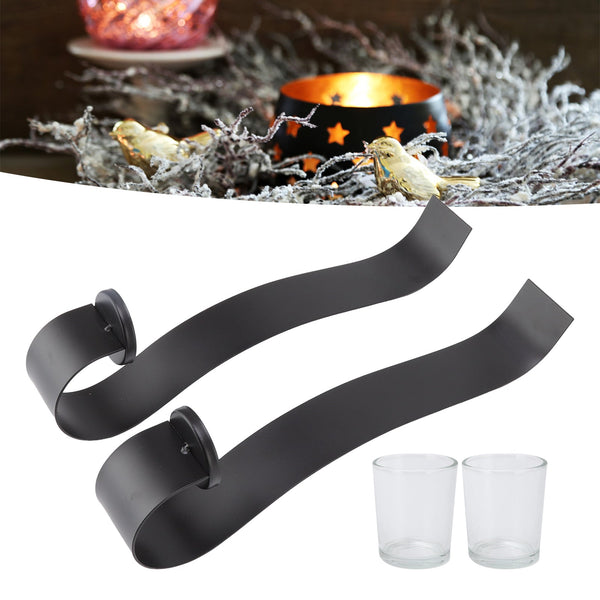 Modern Iron & Glass Wall Sconces 2 Pcs Elegant Home Decor Wall Lights