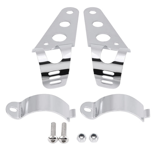 Motorcycle Headlight Mount Bracket Fork Tube Clamp Kit 35 43Mm Chrome Chopper Cafe Racer Other Motorcycle Accessories