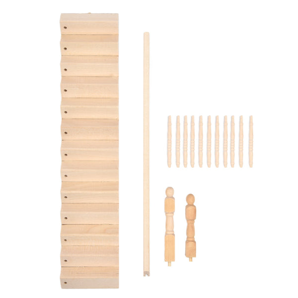 1/12 Scale Dollhouse Staircase Diy Miniature Smooth Rounded Corners Birch Material For Crafts Doll Houses
