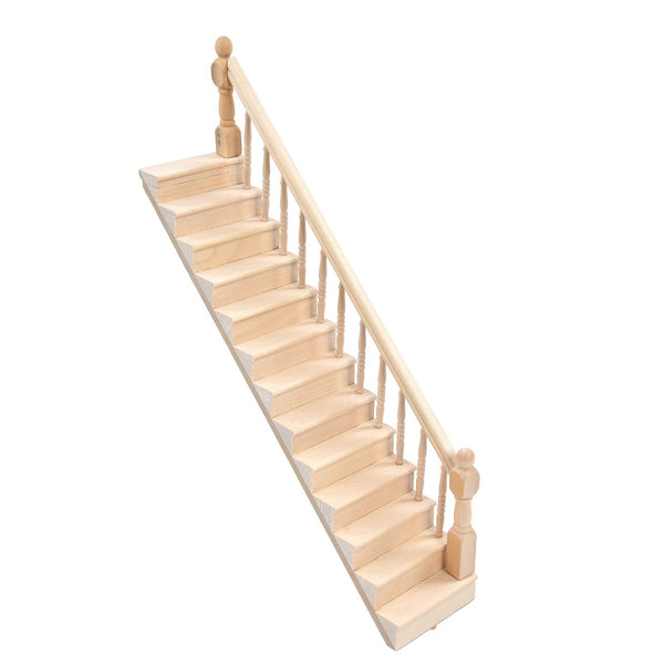 1/12 Scale Dollhouse Staircase Diy Miniature Smooth Rounded Corners Birch Material For Crafts Doll Houses