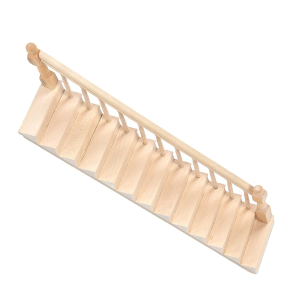 1/12 Scale Dollhouse Staircase Diy Miniature Smooth Rounded Corners Birch Material For Crafts Doll Houses
