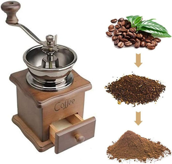 Retro Coffee Grinder Hand Cranked Ceramic Burr Compatible With Braun Oral Philips Coffee Grinders
