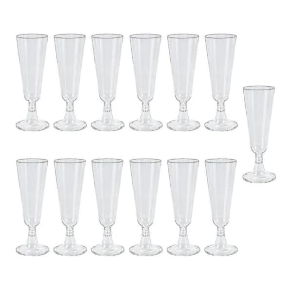 Plastic Wine Glasses 150Ml Pack Of 60 Transparent Wine & Champagne Glasses