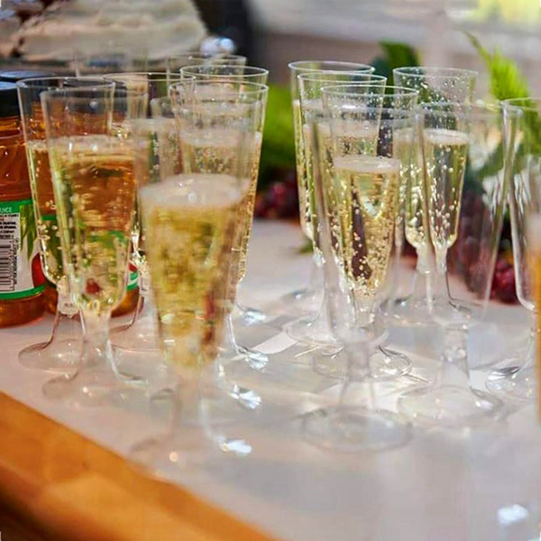 Plastic Wine Glasses 150Ml Pack Of 60 Transparent Wine & Champagne Glasses