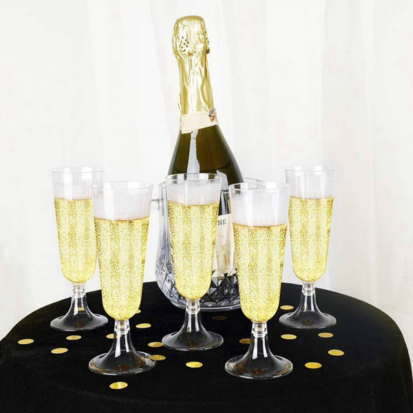 Plastic Wine Glasses 150Ml Pack Of 60 Transparent Wine & Champagne Glasses