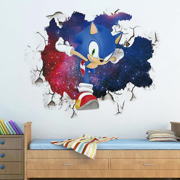 3D Sonic Wall Sticker For Kids Room Graffiti Decoration Wall Stickers