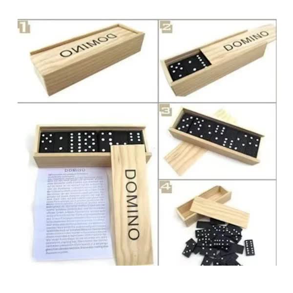 Domino Game 28 Pieces With Sliding Lid Case Educational Aid For Children And Adults Black Color Other Games