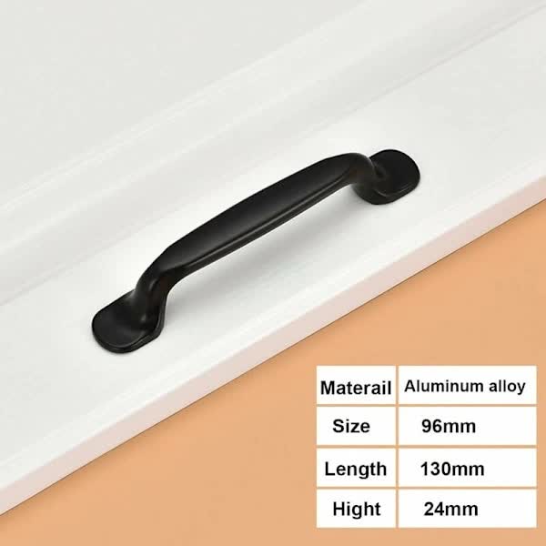 10X 96Mm Black Kitchen Handles Door Drawer Bedroom Furniture Cabinet Pulls