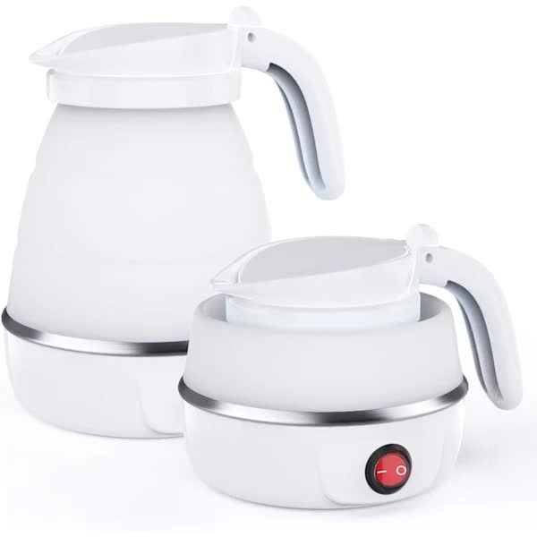 Foldable Electric Travel Kettle With Detachable Cord Silicone Collapsible Kettles