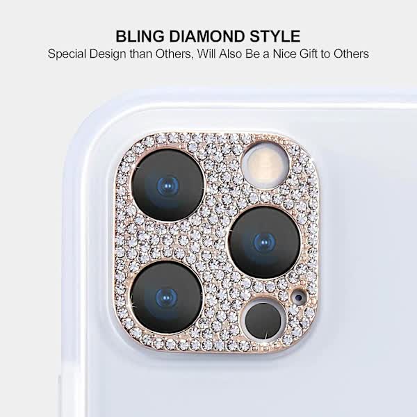 Diamond Camera Lens Cover Compatible With Iphone 12 Pro Max Protective Sticker Rose Gold Lens Caps