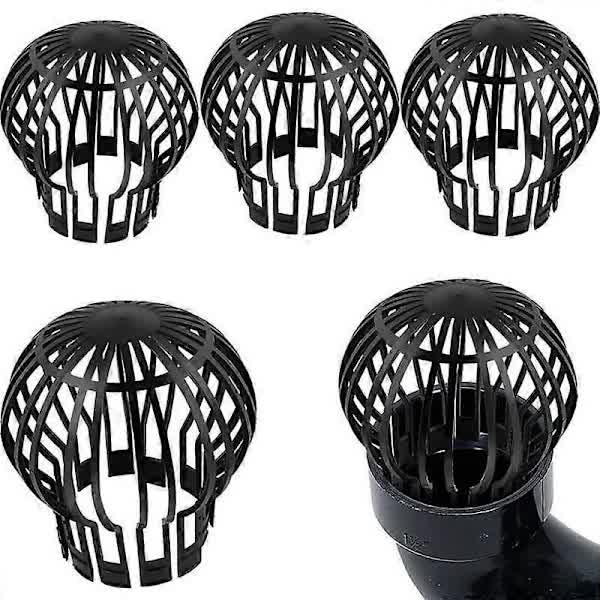Black Gutter Covers Set Of 4 145 X 11 Cm Downpipe For Drainage Protection Gutter Guards