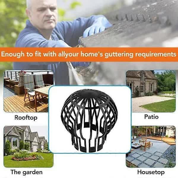 Black Gutter Covers Set Of 4 145 X 11 Cm Downpipe For Drainage Protection Gutter Guards