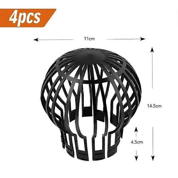 Black Gutter Covers Set Of 4 145 X 11 Cm Downpipe For Drainage Protection Gutter Guards